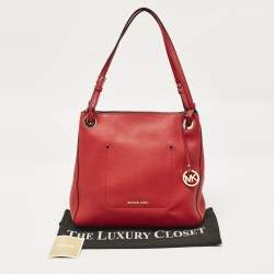 Michael Kors Red Leather Medium Walsh Tote