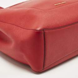 Michael Kors Red Leather Medium Walsh Tote