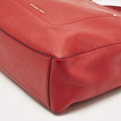 Michael Kors Red Leather Medium Walsh Tote