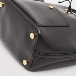 Pre Owned Michael Kors Black Leather Greenwich Bucket Bag