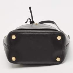 Pre Owned Michael Kors Black Leather Greenwich Bucket Bag