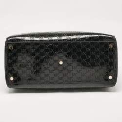 Pre Owned Michael Kors Black Embossed Logo Patent Fabric Extra large Grayson Weekender Bag