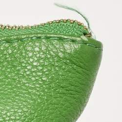 Pre Owned Michael Kors Green/Beige Leather Jet Set Top Zip Tote