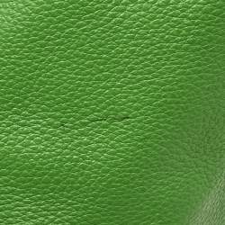 Pre Owned Michael Kors Green/Beige Leather Jet Set Top Zip Tote