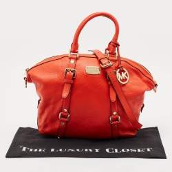 Pre Owned Michael Kors Red Leather Bedford Satchel