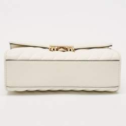 Pre Owned Michael Kors White Quilted Leather Medium Rose Shoulder Bag