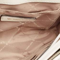 Pre Owned Michael Kors White Quilted Leather Medium Rose Shoulder Bag