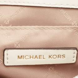 Pre Owned Michael Kors White Quilted Leather Medium Rose Shoulder Bag