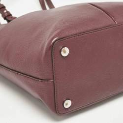Pre Owned Michael Kors Burgundy Leather Bedford Tote