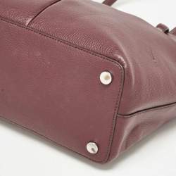 Pre Owned Michael Kors Burgundy Leather Bedford Tote