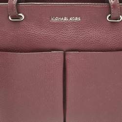 Pre Owned Michael Kors Burgundy Leather Bedford Tote