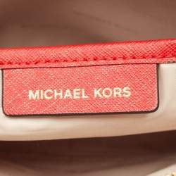 Michael Kors Red Leather Jet Set Camera Crossbody Bag
