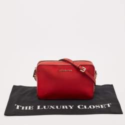 Michael Kors Red Leather Jet Set Camera Crossbody Bag