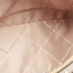 Pre Owned Michael Kors Light Pink Leather Jet Set Travel Dome Crossbody Bag