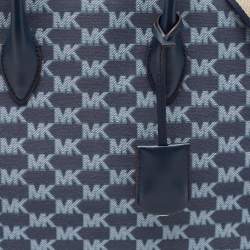 Pre Owned Michael Kors Blue Signature Denim Medium Mirella Tote