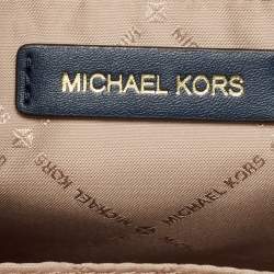 Pre Owned Michael Kors Blue Signature Denim Medium Mirella Tote