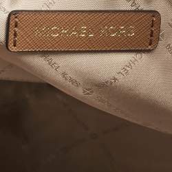 Michael Kors Brown/White Signature Coated Canvas Jet Set Travel Tote