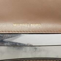 Michael Kors Beige Python Embossed Leather and PVC Sloan Top Handle Bag