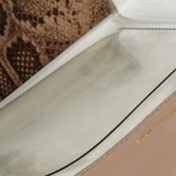 Michael Kors Beige Python Embossed Leather and PVC Sloan Top Handle Bag