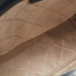 Pre Owned Michael Kors Navy Blue Logo Jacquard Canvas Large GIgi Tote