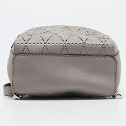 Michael Kors Grey Perforated Quilted Leather Mini Rhea Backpack