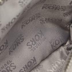 Michael Kors Grey Perforated Quilted Leather Mini Rhea Backpack