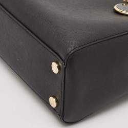 Pre Owned Michael Kors Black Leather Small Cynthia Tote