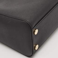 Pre Owned Michael Kors Black Leather Small Cynthia Tote