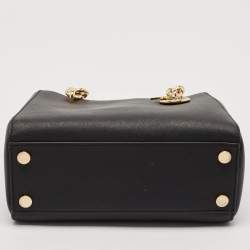 Pre Owned Michael Kors Black Leather Small Cynthia Tote