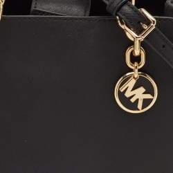 Pre Owned Michael Kors Black Leather Small Cynthia Tote