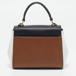 Michael Kors Tri Color Leather Mini Karla Top Handle Bag