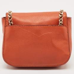 Pre Owned Michael Kors Orange Leather Fulton Crossbody Bag