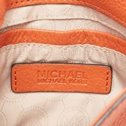 Pre Owned Michael Kors Orange Leather Fulton Crossbody Bag
