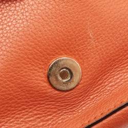 Pre Owned Michael Kors Orange Leather Fulton Crossbody Bag