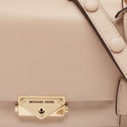 Michael Kors Poudre Beige Leather Cece Top Handle Bag