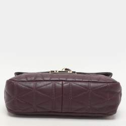Micheal Kors Purple Leather Large Sloan Shoulder Bag