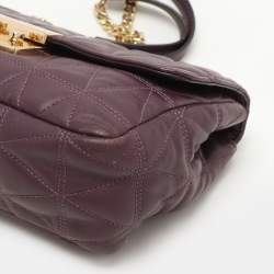 Micheal Kors Purple Leather Large Sloan Shoulder Bag