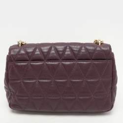 Micheal Kors Purple Leather Large Sloan Shoulder Bag