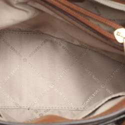 Michael Kors Brown Coated Canvas and Leather Medium Mott Tote