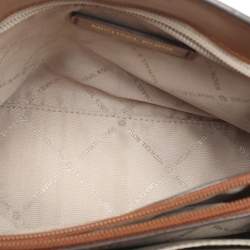 Michael Kors Brown Coated Canvas and Leather Medium Mott Tote