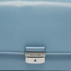 Michael Kors Pale Blue Leather Bradshaw Small Shoulder Bag