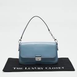 Michael Kors Pale Blue Leather Bradshaw Small Shoulder Bag