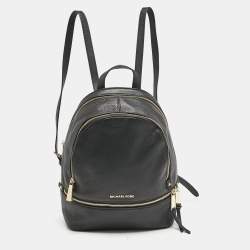 Michael Kors Black Leather Small Rhea Backpack