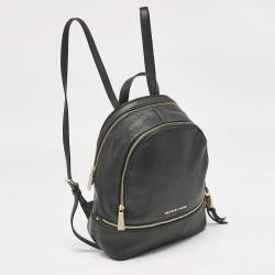 Michael Kors Black Leather Small Rhea Backpack