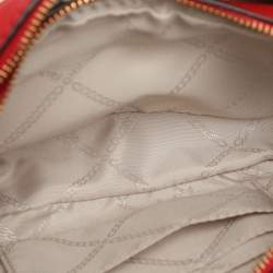 Pre Owned Michael Kors Red Leather Rose Studded Crossbody Bag