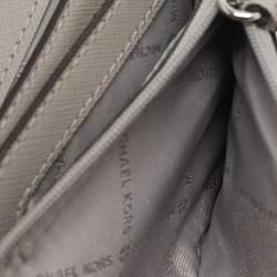 Michael Kors Grey Leather Envelope Flap Wallet On Chain