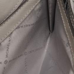 Michael Kors Grey Leather Envelope Flap Wallet On Chain
