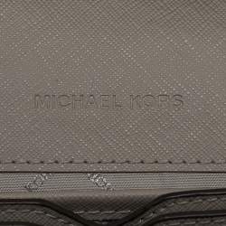 Michael Kors Grey Leather Envelope Flap Wallet On Chain
