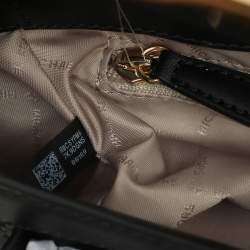 Pre Owned Michael Kors Brown/Black Leather and PVC Medium Manhattan Top Handle Bag