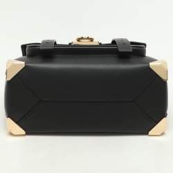 Pre Owned Michael Kors Brown/Black Leather and PVC Medium Manhattan Top Handle Bag